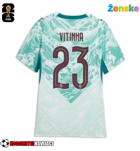 Ženske Nogometnih dresov Portugalska Vitinha #23 Gostujoči SP 2026 Kratki rokavi Ženske Nogometnih dresov Portugalska Vitinha #23 Gostujoči SP 2026 Kratki rokavi